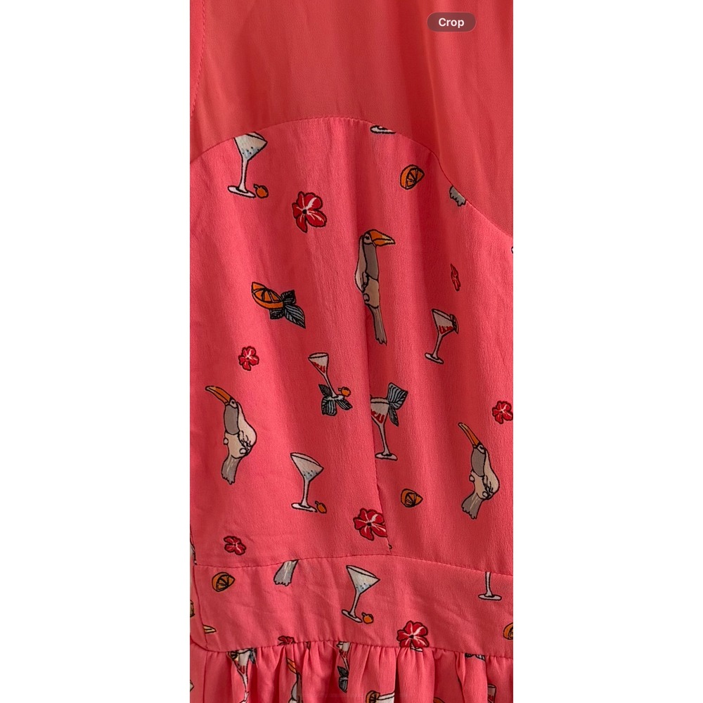 Yumi Coral Printed Dress NWT | Size US 2/4 | Sleeveless Fit & Flare - Picture 5 of 8